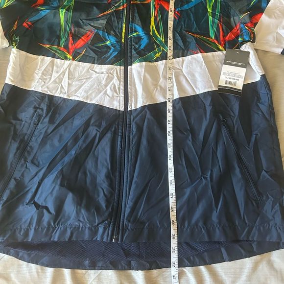 NWT Russell Athletic Men's Windbreaker Hood Jacket. Full zipper White Blue XL - Picture 7 of 14